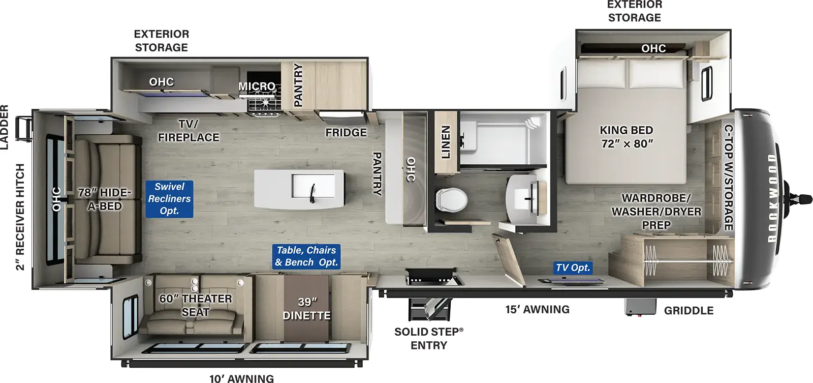 Rockwood Signature Travel Trailers 8337RL Floorplan